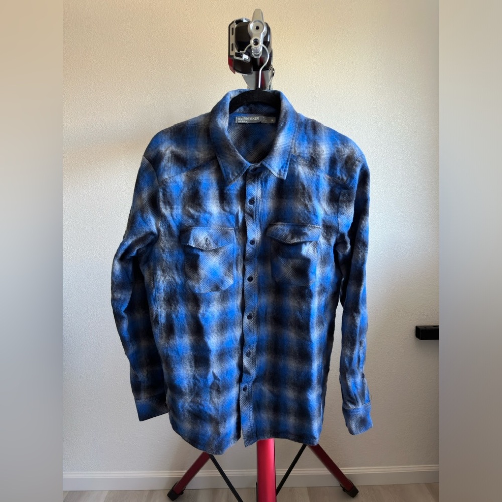 Icebreaker Men's Merino Lodge Long Sleeve Flannel Shirt MEDIUM (MD)